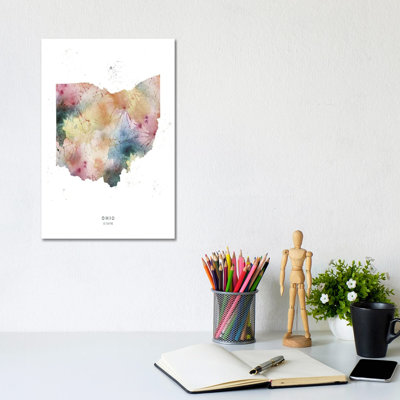 Ohio State Watercolour - Wrapped Canvas Print
