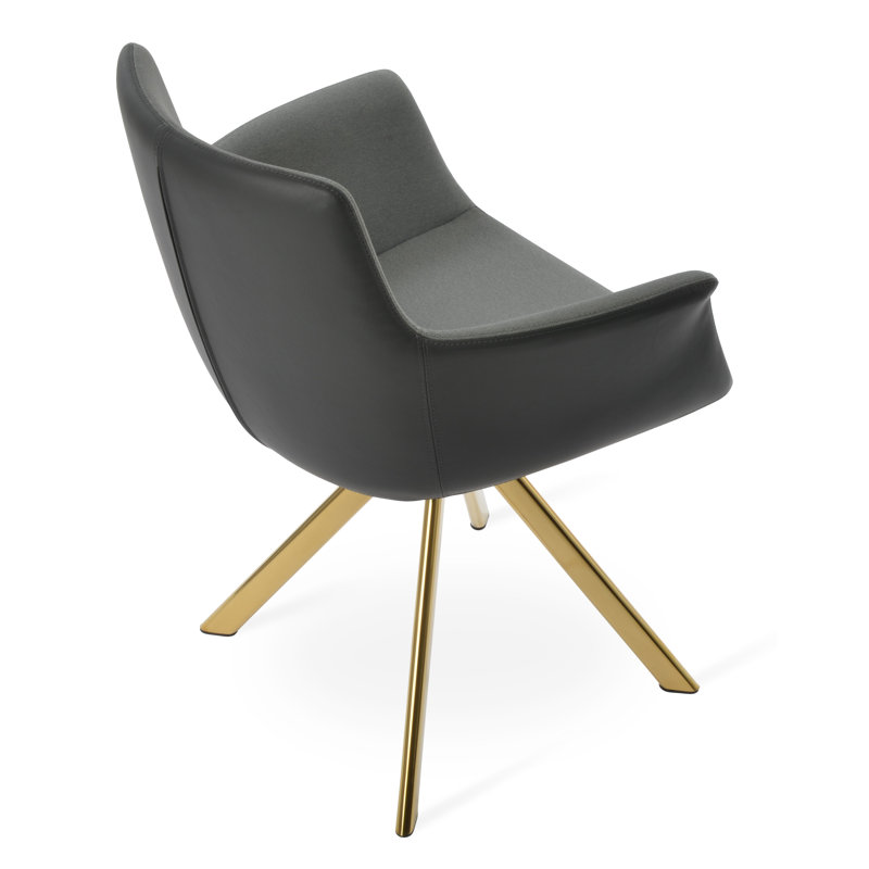 Fauteuil Bottega, Or, Gris