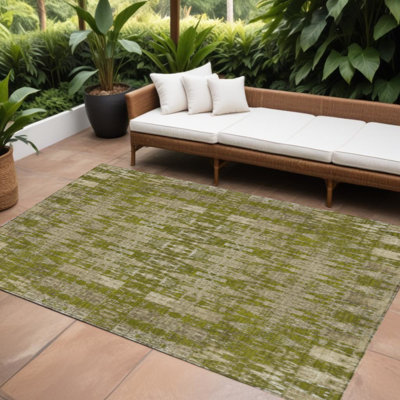 Tapis intérieur / extérieur 9 pi x 12 pi vert olive marocain lavable antidérapant