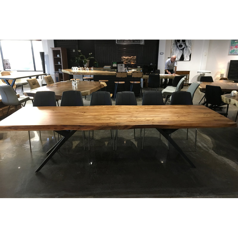 Table de salle à manger en acacia à bords bruts Marlayne, H 30 po x L 120 po x l 40 po
