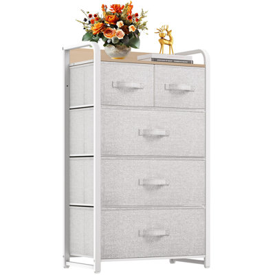 Fabric Dresser with 5 Drawers