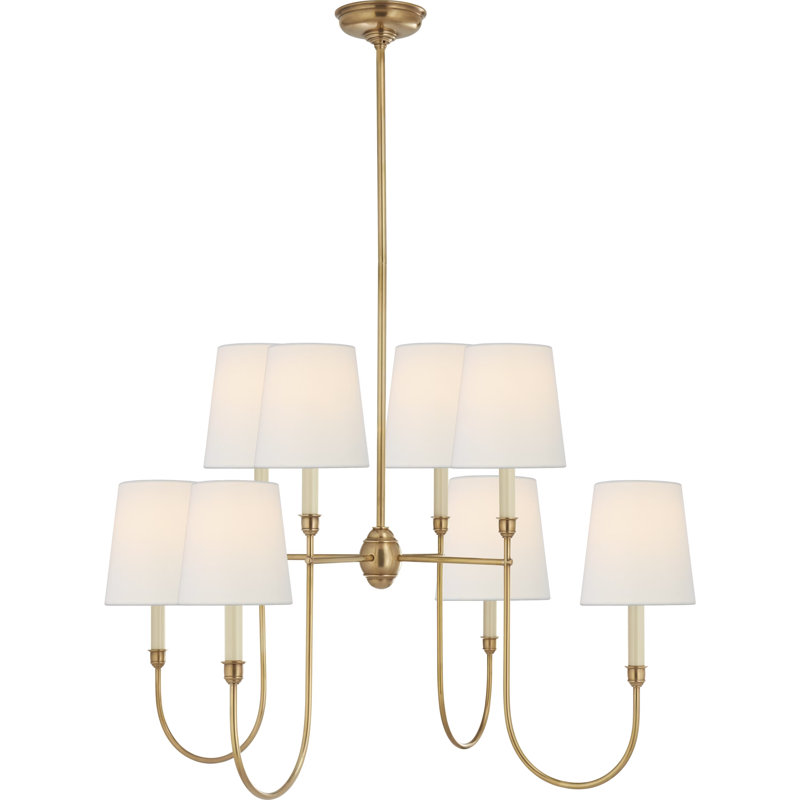 Vendome 8 - Light Chandelier, Hand-Rubbed Antique Brass