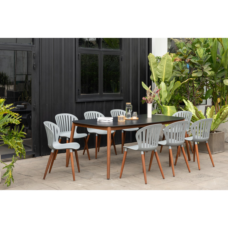 Anautica Outdoor Patio 9pc Dining Set, Gray