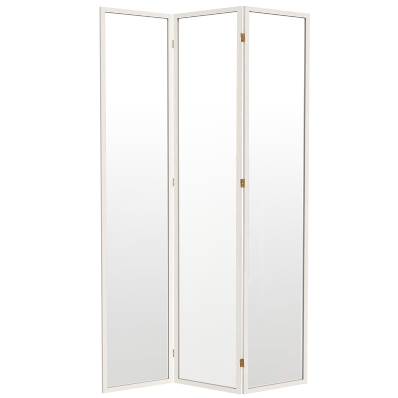 6 Ft. Tall Clear Screen Black 4 Panel, White, 3, 7 ft
