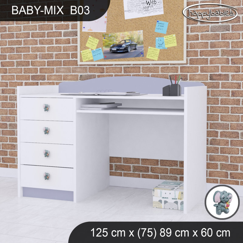 125cm Computer Desk, Grey