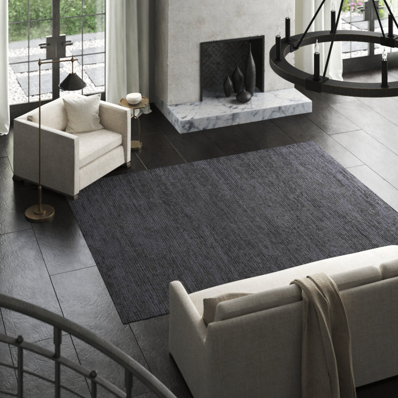 Hidden Path Striped Area Rug in Purple, Rectangle 9' x 12'