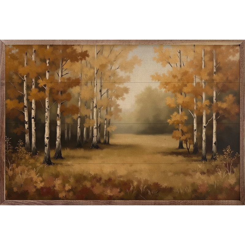 Forêt de bouleaux d'automne, H 24 po x l 36 po
