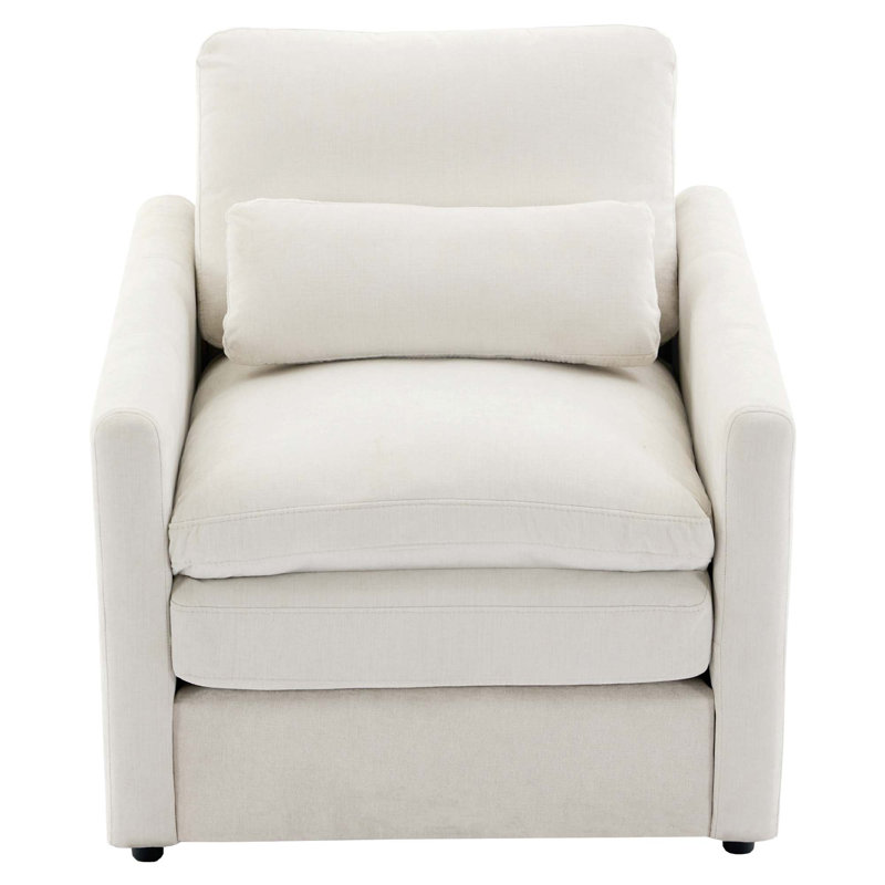 Fauteuil rembourré 31,9 "surdimensionné et confortable, Beige