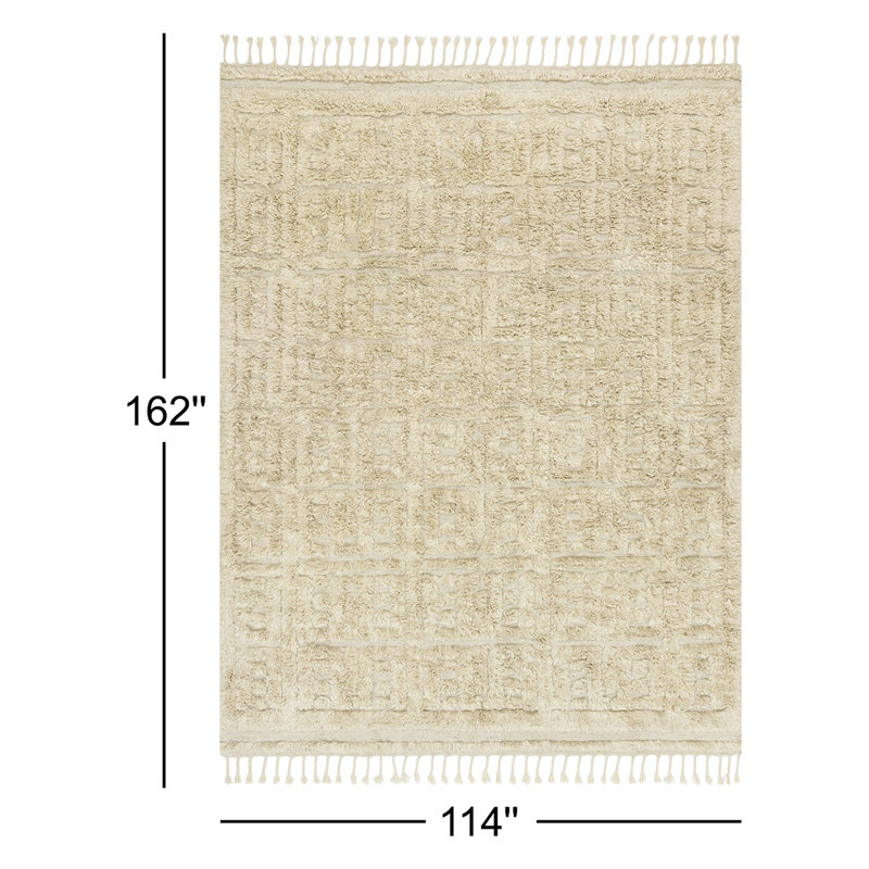 HYGGE Geometric Area Rug in Beige, Rectangle 9'6" x 13'6"