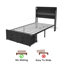 Cadres de lit simple avec tête de lit, cadres de lit simple avec tiroirs de rangement, lit simple, cadre de lit plateforme en métal noir, cadre de lit simple, aucun sommier nécessaire-187457977