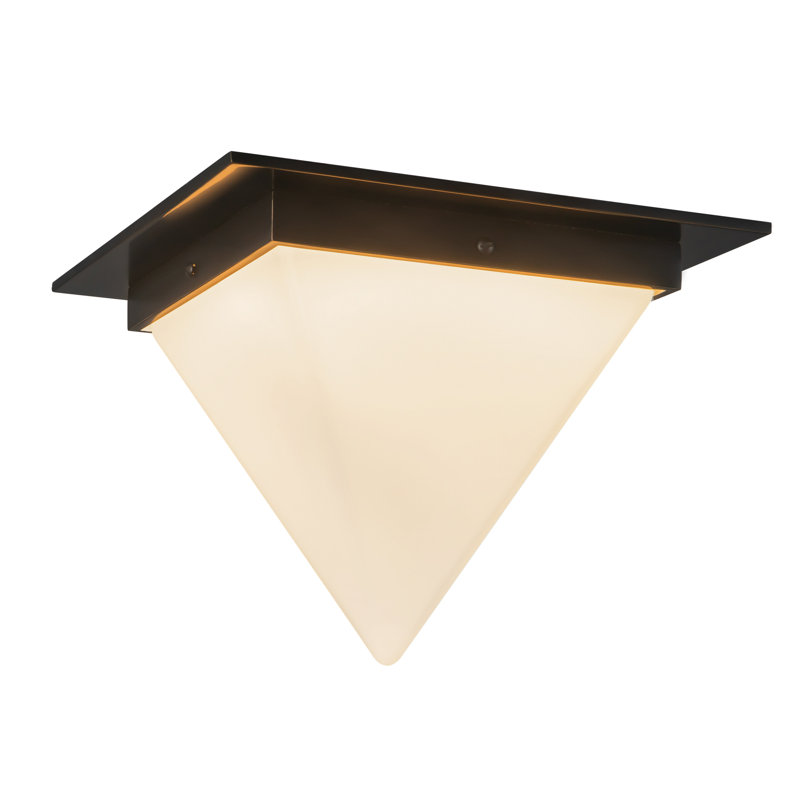 Mineral 11-in Brass Flush Mount, Oil Rubbed Bronze, Opal Glass