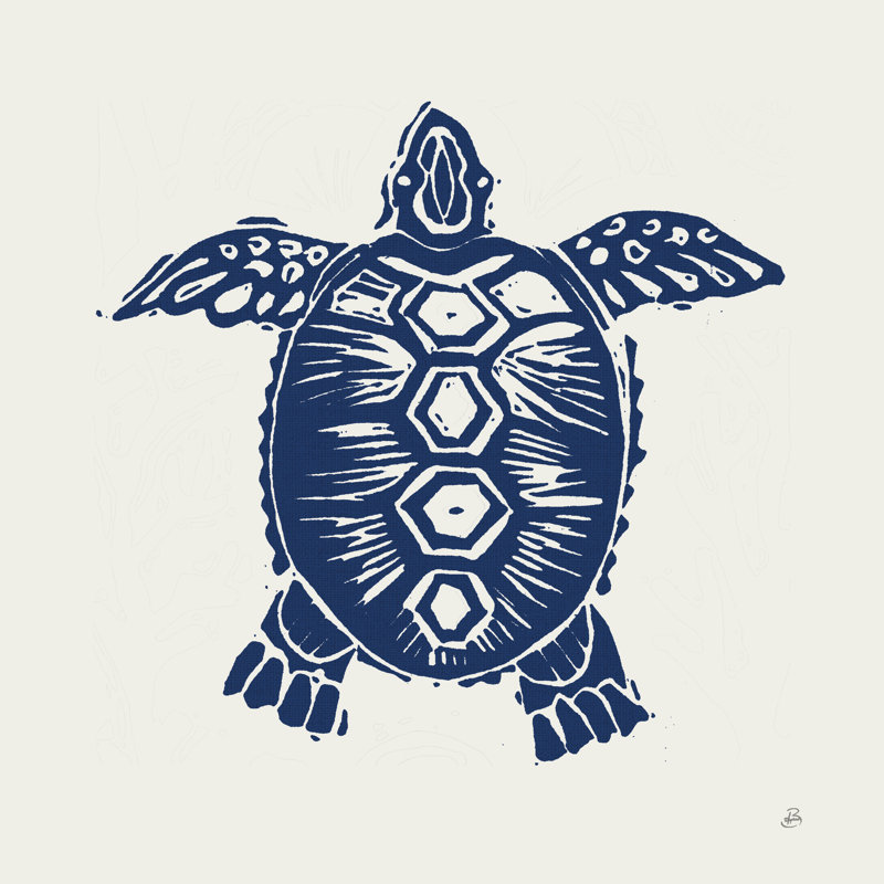 Primitive Sea III - bleu marine, H 36 po x l 36 po