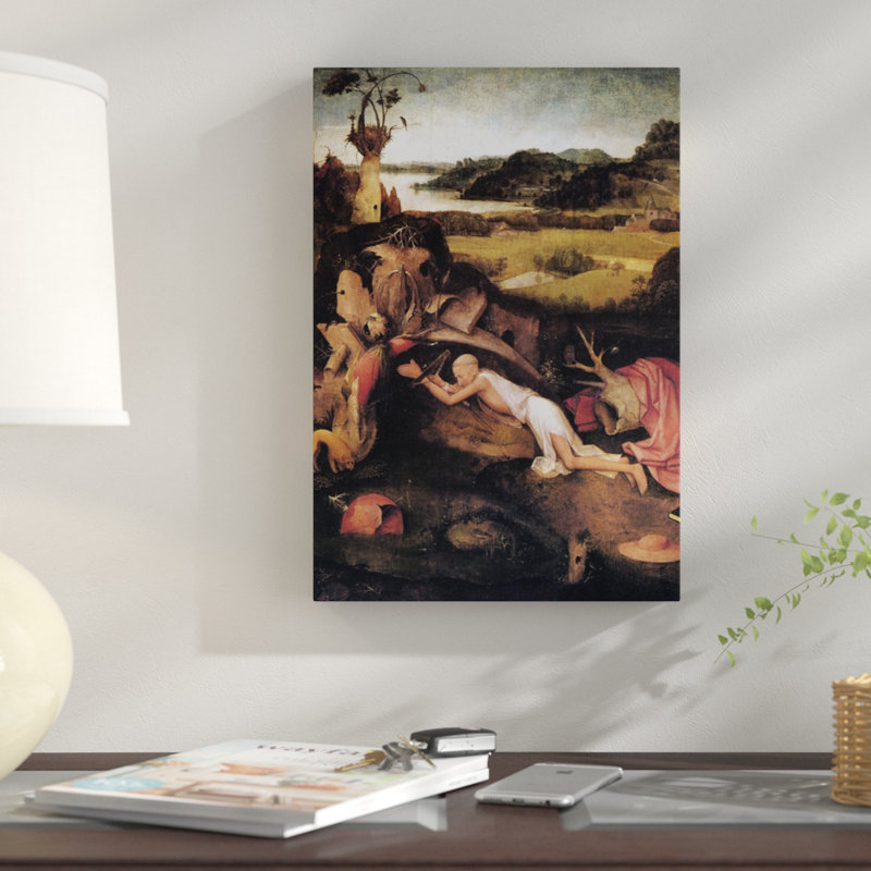 St Jerome At Prayer by Hieronymus Bosch - Wrapped Canvas Print, 16" H x 11" W x 1.5" D