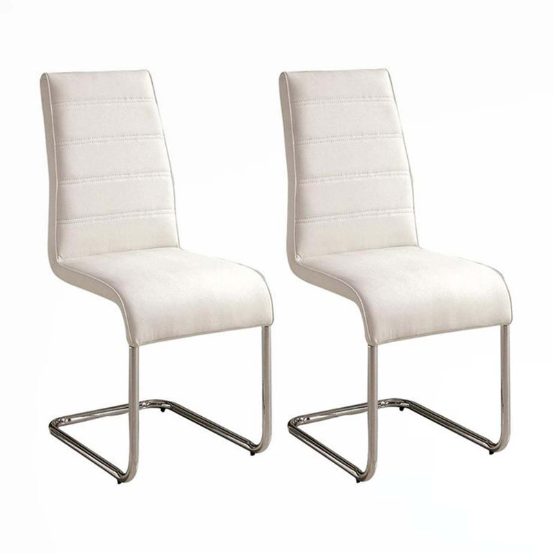 Fauteuils d'appoint en similicuir 2 pièces, Blanc