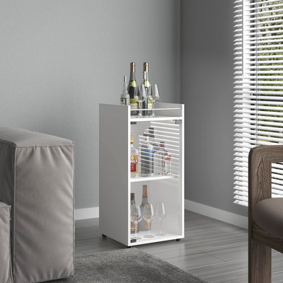 Bar, 1 porte vitrée, 3 tablettes