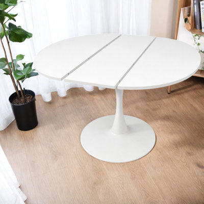 Tables de salle à manger extensibles (table seule, sans chaises, avec plateau et pieds), cuisine moderne en MDF blanc
