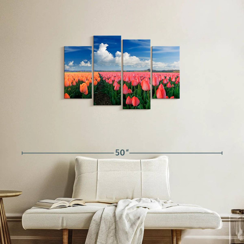 Tulipes roses et orange Alvord, H 22 po x l 36 po