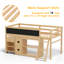 Twin Size Low Loft Bed with Desk & Storage-2089206137