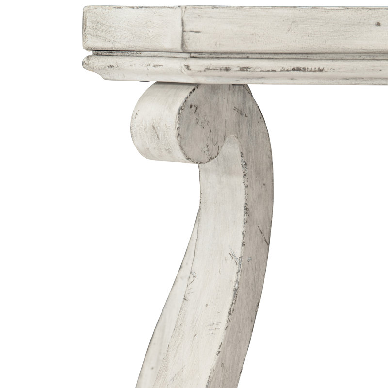 Mirabelle Off-White Wood Octagonal End Table with Scroll Legs