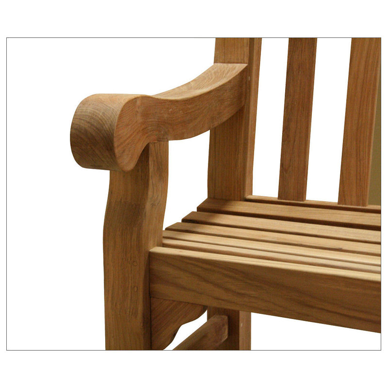 Banc de parc en teck de l'Université Beauchamp