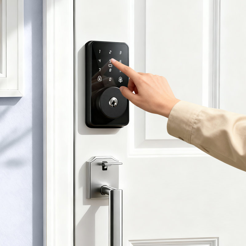 Keyless Entry Door Lock with Keypad, Smart Deadbolt Lock for Front Door with 2 Keys, Auto Lock, Anti-Peeking Password, Easy Installation