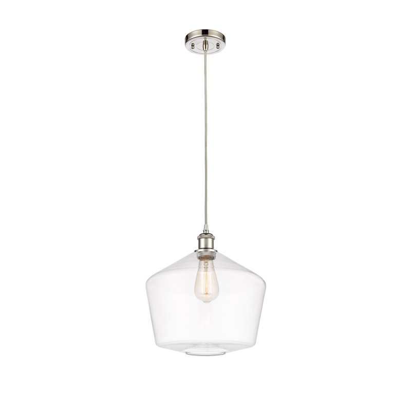 Luminaire suspendu simple à 1 lumière Gabbie, Nickel poli