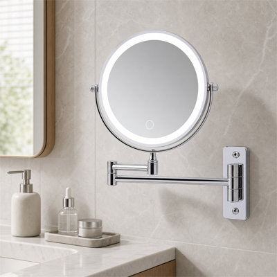 Miroir de maquillage mural lumineux et rechargeable