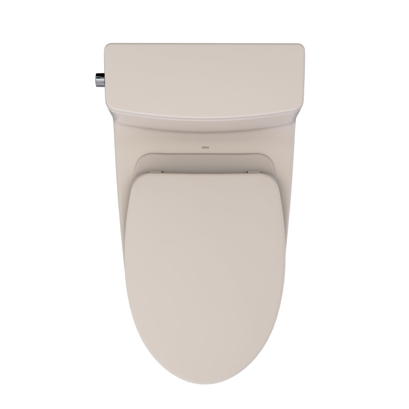 TOTO Redington One-Piece Elongated 1.28 GPF WASHLET+ and Auto Flush Ready Universal Height Toilet with CEFIONTECT and SS124 SoftClose Seat, Bone - MS672124CEFG#03