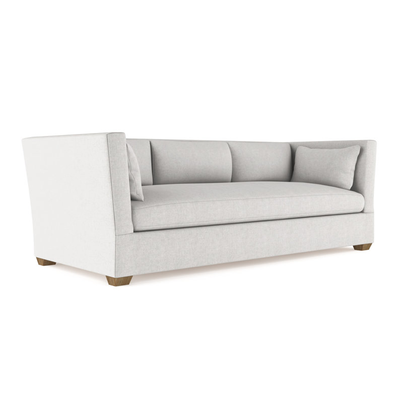 Canapé Rivington, Velours moelleux argenté, H 31 po x l 108 po x P 37 po, Ébène