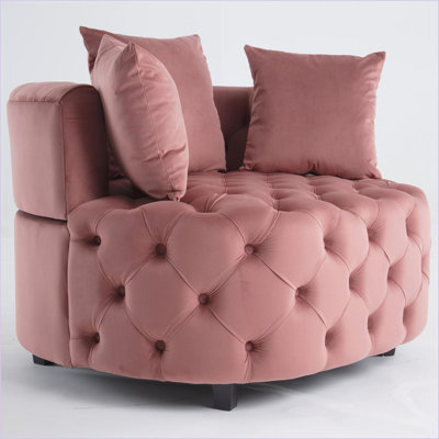 Chaise de salon Accent Chairs Classical Barrel | Velours | Cabriole | Rose