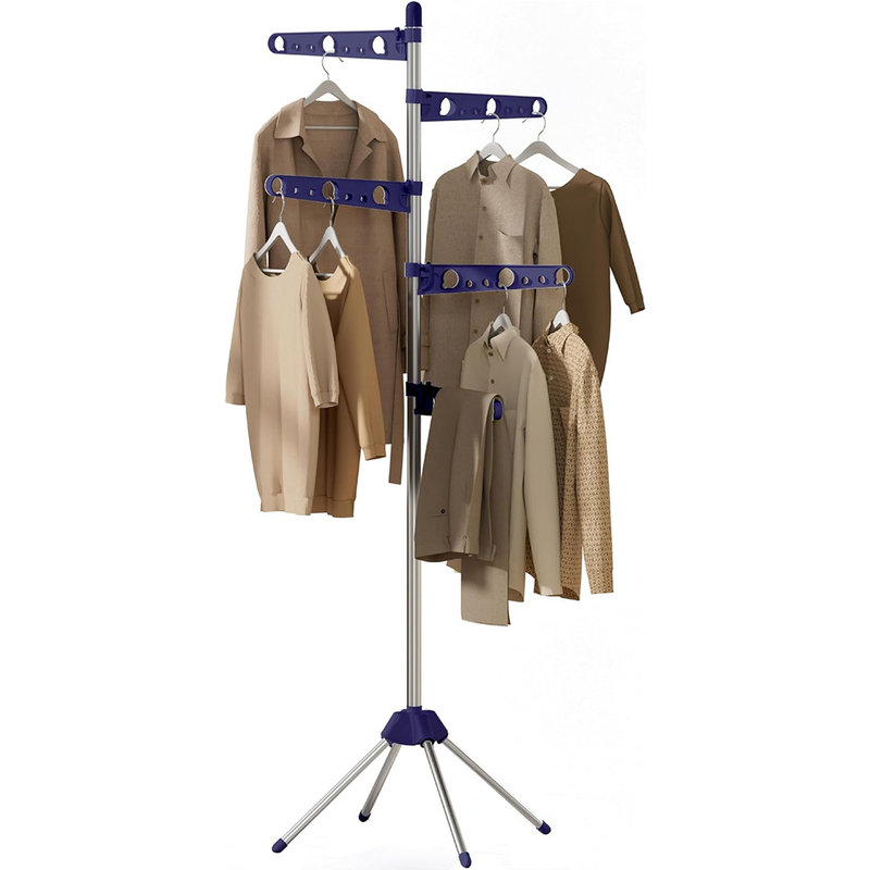 Rebrilliant Blue Clothes Drying Rack Foldable, 70.9 inch Tripod Drying ...