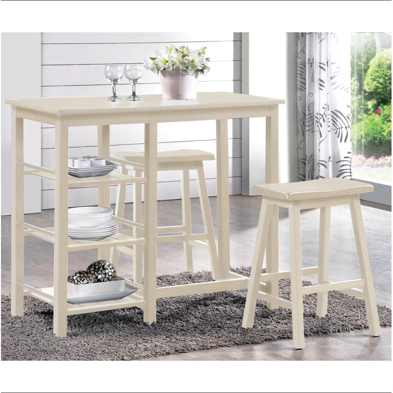 Ensemble 3 pièces à hauteur de comptoir Buttermilk avec tablettes