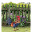 Statue de coq Arroyo en métal pour jardin, avec textures de plumes détaillées et finition peinte à la main résistante aux intempéries-719436707