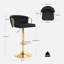 Bar Stool, Breakfast Bar Stool, Velvet Kitchen Stool, Island Counter Stool Height Adjustable, 360° Swivel Stool, with Metal Base and Footrest-1776071477-1776071482