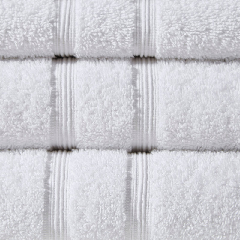 Ensemble de serviettes 100% coton turc 6 pièces, Blanc