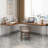 Walnut L-Shaped Solid Wood Writing desk-1077246743-1077246731