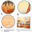 «Orange orange girrafes Walk In African Landscape», reproduction d'art sur toile-1036222593-1036222601