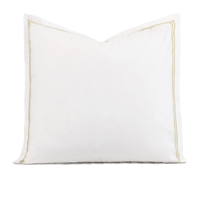 Enzo 100% Cotton Pillow Sham, White/Bisque, Euro