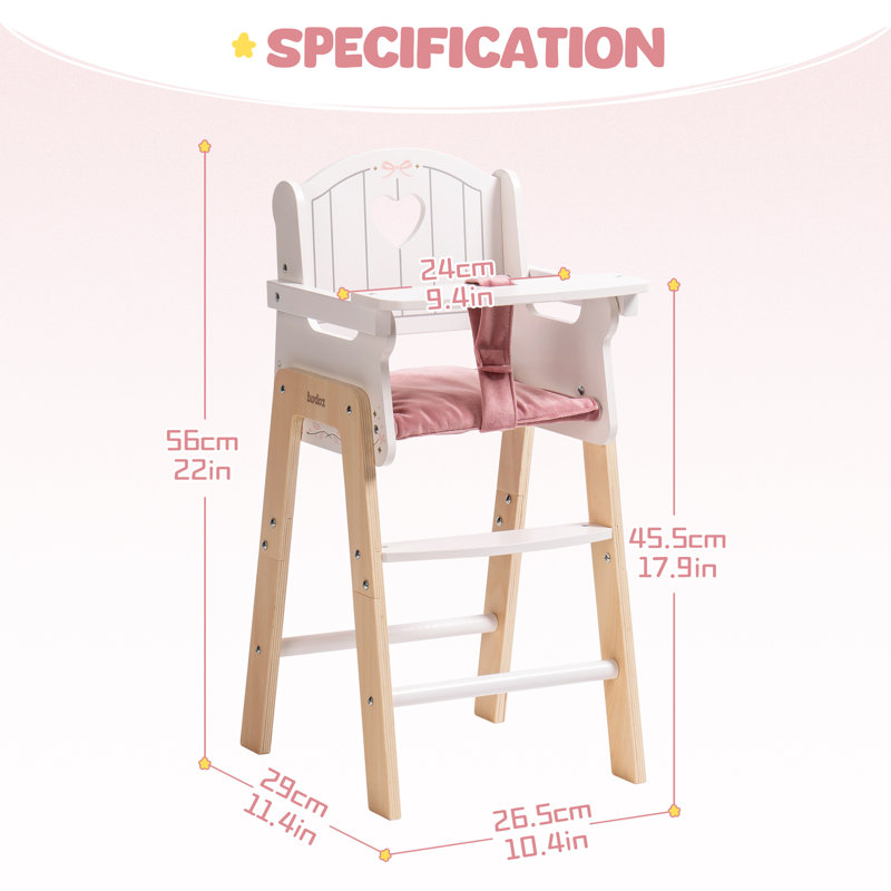 Wooden Baby Doll High Chair