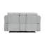 Canapé deux places inclinable de 191,7 cm (75,4 po) avec console et accoudoir de rangement, en chenille gris pâle