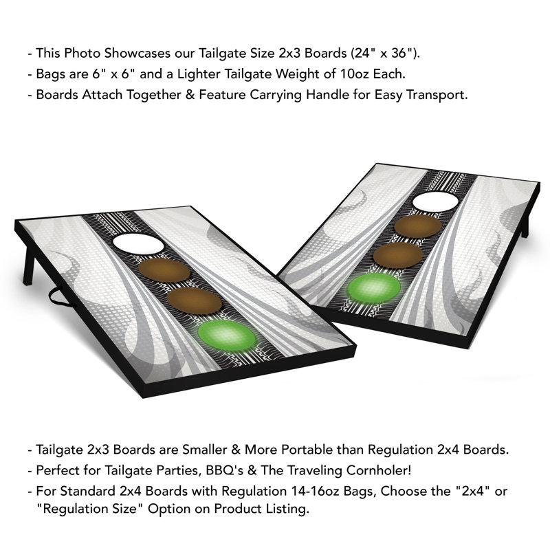 2' X 3' Racing Enthusiast Tailgate Size Cornhole Set