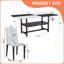 Table de salle à manger blanche et noire épissée de 71 pouces avec 8 chaises en polyuréthane, rangement sous la table, résistante à l'usure et rangement
