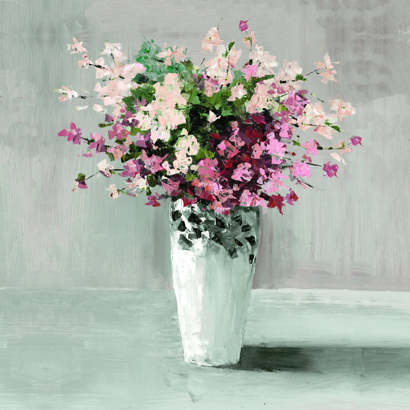 Flowers In Tall Vase - Wrapped Canvas Art Prints, 30cm H x 30cm W
