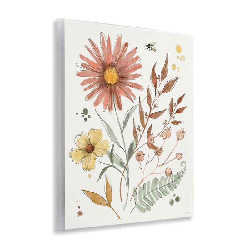 Art mural fleurs sauvages en pleine floraison, design par Anne Tavoletti