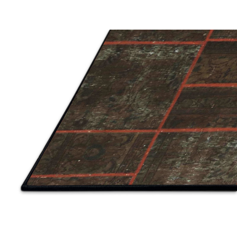 Tapis contemporain noir / rouge, Rectangle 2 pi x 3 pi