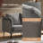 Stringfield 57"W Modern Faux Leather-trimmed Fabric Loveseat-1340027673