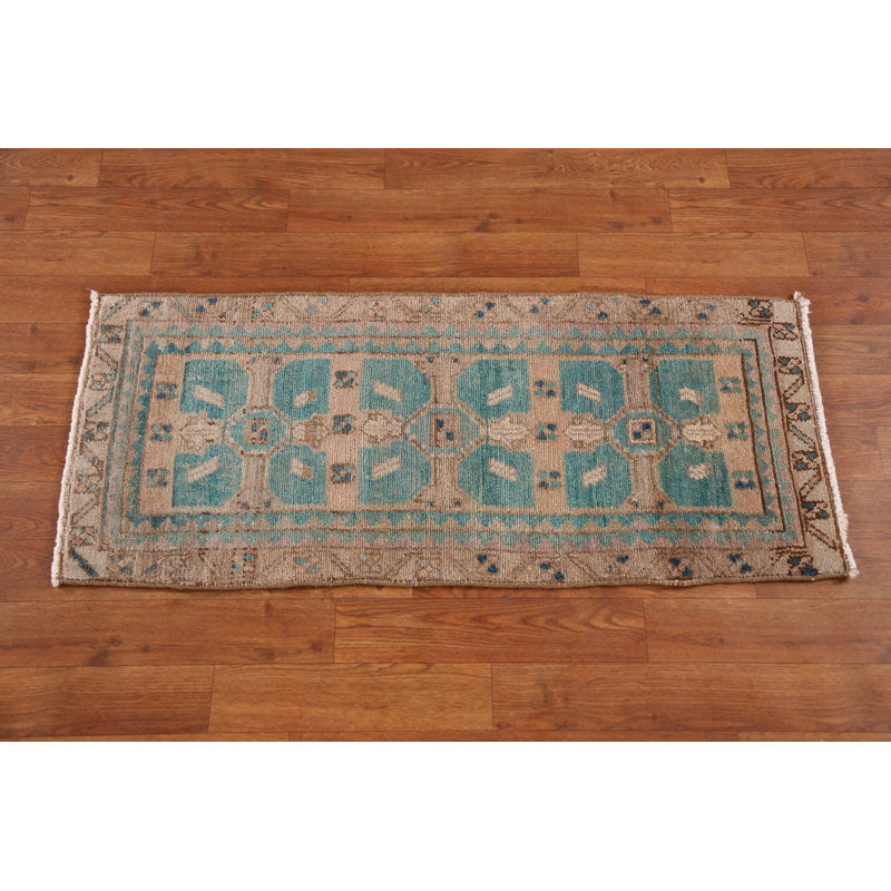 Tapis turc bleu géométrique Anatolian