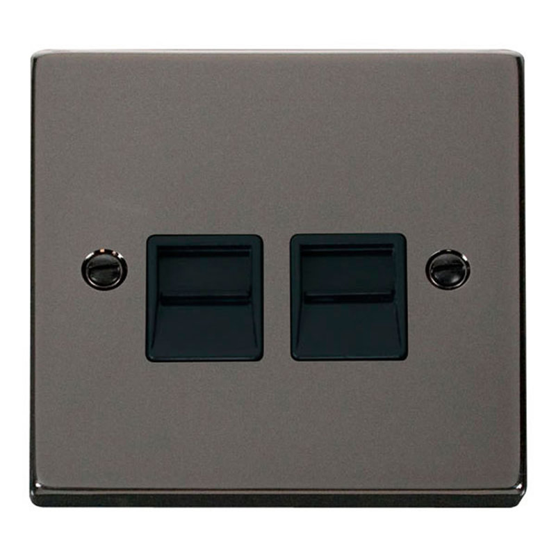 Black Nickel Master Telephone Twin Socket