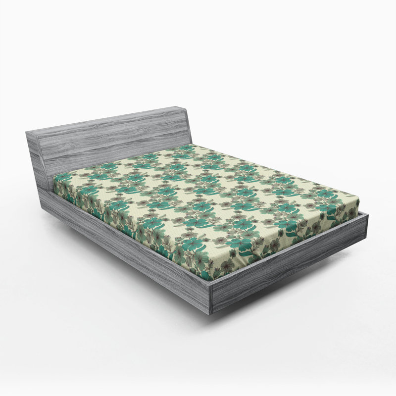 Microfiber Floral Fitted Sheet, Full Fitted Sheet