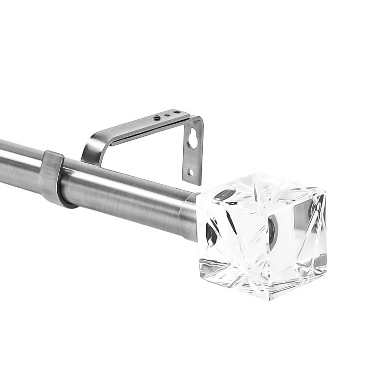 Tringle à rideaux simple Datus, De 28 po à 48 po de largeur, Acier brossé